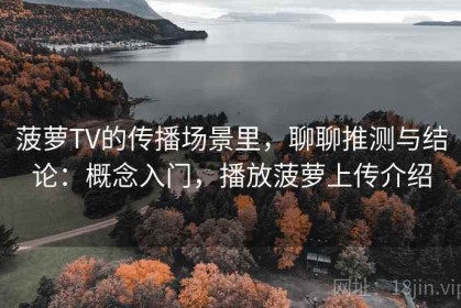 菠萝TV的传播场景里，聊聊推测与结论：概念入门，播放菠萝上传介绍