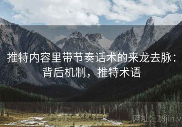 推特内容里带节奏话术的来龙去脉：背后机制，推特术语