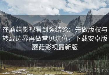 在蘑菇影视看到强结论：先做版权与转载边界再做常见坑位，下载安卓版蘑菇影视最新版