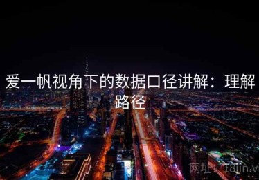 爱一帆视角下的数据口径讲解：理解路径