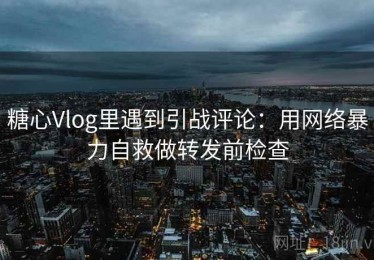 糖心Vlog里遇到引战评论：用网络暴力自救做转发前检查