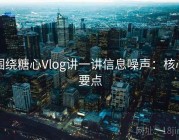 围绕糖心Vlog讲一讲信息噪声：核心要点