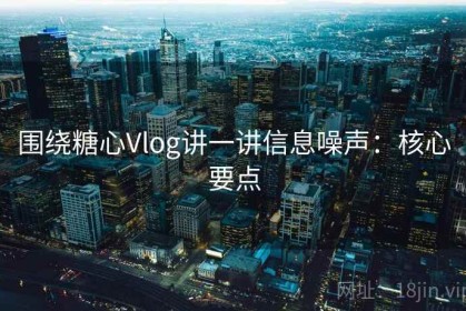 围绕糖心Vlog讲一讲信息噪声：核心要点