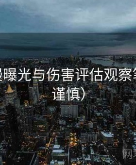 17c 动漫曝光与伤害评估观察笔记（偏谨慎）