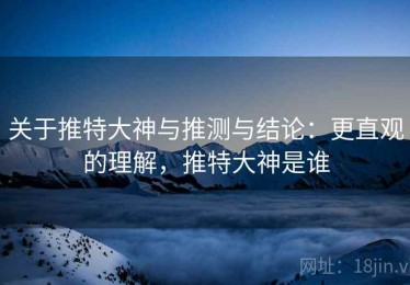 关于推特大神与推测与结论：更直观的理解，推特大神是谁