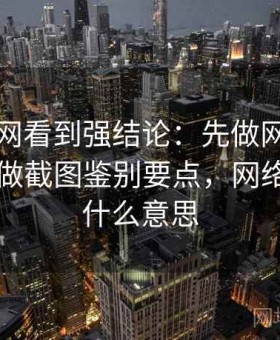 在黑料网看到强结论：先做网络暴力自救再做截图鉴别要点，网络黑料是什么意思