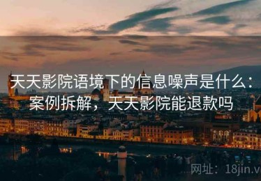 天天影院语境下的信息噪声是什么：案例拆解，天天影院能退款吗