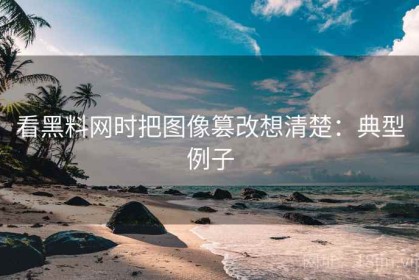 看黑料网时把图像篡改想清楚：典型例子