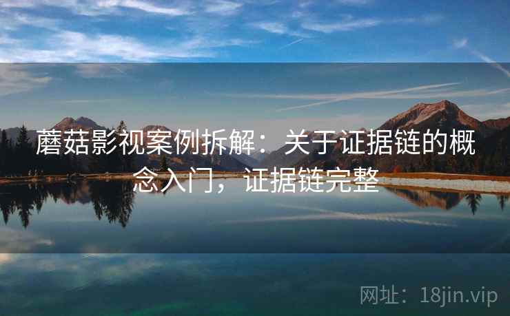 蘑菇影视案例拆解：关于证据链的概念入门，证据链完整